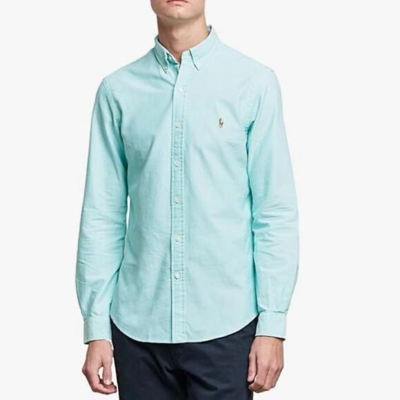 Ralph lauren Polo iconic Oxford Button Down shirt in  Agean Blue EUC - Picture 1 of 14